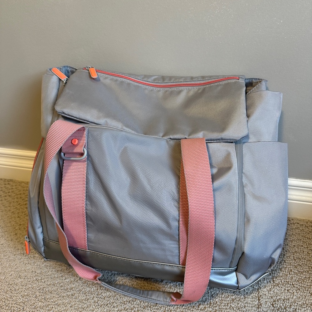 Like New Gray and Pink Diaper Bag